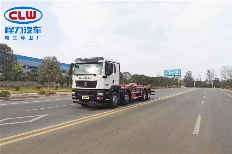 國(guó)六重汽前四后八30噸勾臂垃圾車(chē)